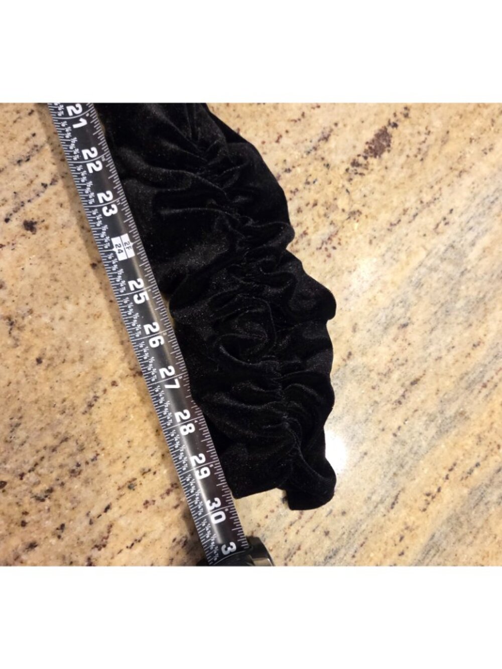 New! The Pyramid Collection Sz S Black Velvet Leggings Tappered Leg Ruched Goth - Picture 5 of 14